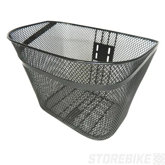 Nyitott első kosár, fix rögzítésű, normál méretű (fekete)